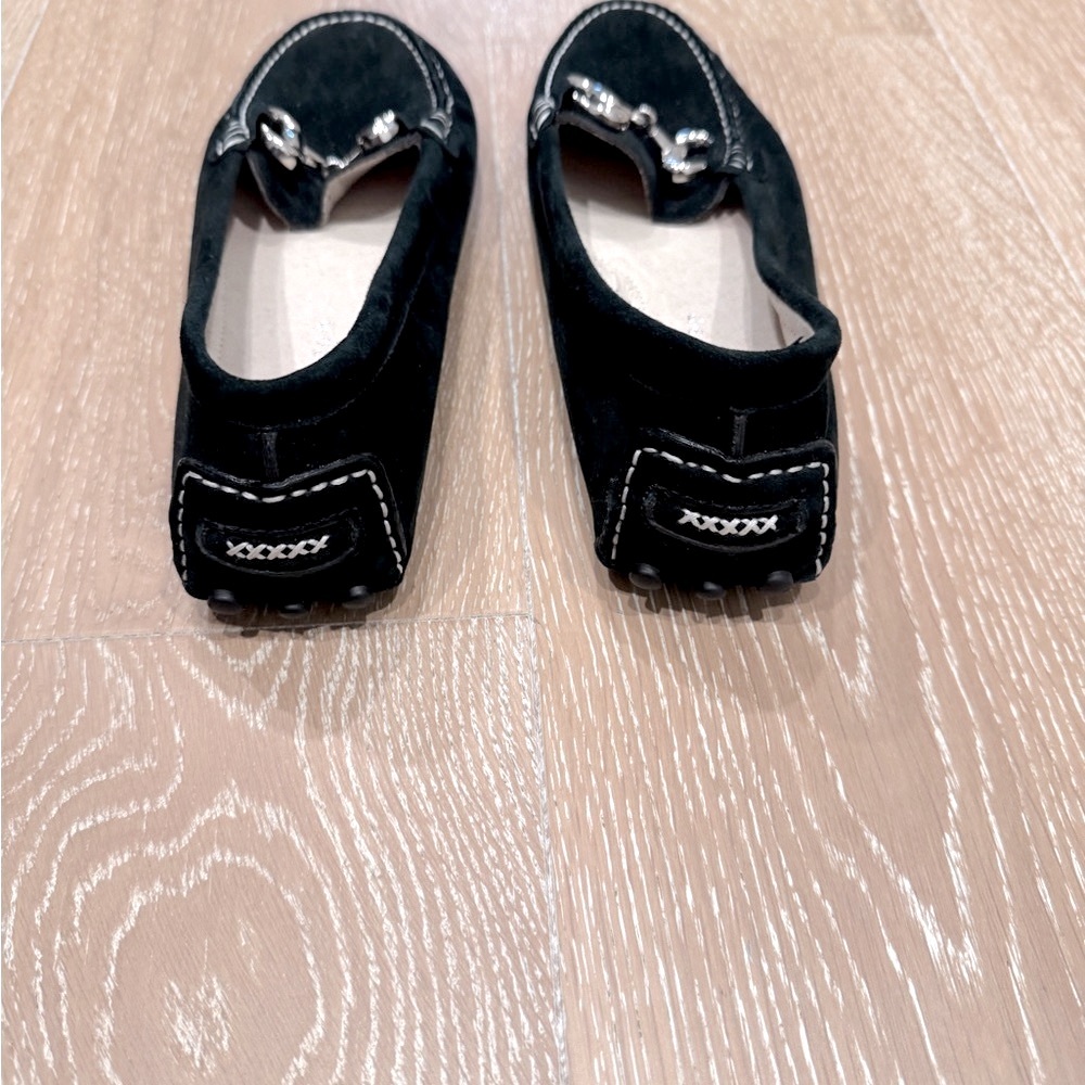 New Patricia Green Caroline Navy Driving Loafers with Silver Hardware,  38 - Picture 6 of 8